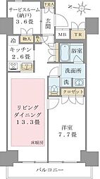 Brilliaist東雲キャナルコート 1SLDKの間取図画像