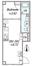 Gran Tokyo EAST 1LDKの間取図画像