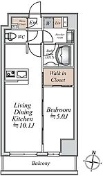 グランカーサ大島 1LDKの間取図画像