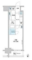 パークキューブ西新宿 7階1Kの間取り