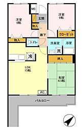 エコガーデンB棟 3LDKの間取図画像