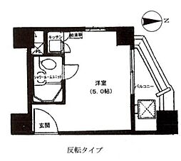 東京メトロ日比谷線 八丁堀駅 徒歩3分の賃貸マンション 3階ワンルームの間取り