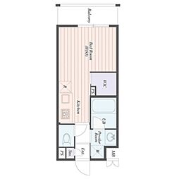BCITYアパートメントシンジュクNW 1Kの間取図画像