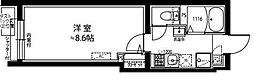 プラティーク中野ウエスト 1Kの間取図画像