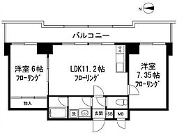 ル・三番町 5階2LDKの間取り