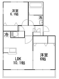 Esperanza 1階2LDKの間取り