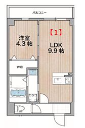 ソリティア西宮池田 1LDKの間取図画像