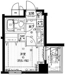 メインステージ御茶ノ水 2階1Kの間取り