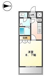 スイートオアシス 1Kの間取図画像