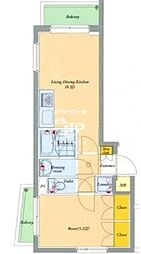 JR京浜東北・根岸線 大井町駅 徒歩10分の賃貸マンション 3階1LDKの間取り