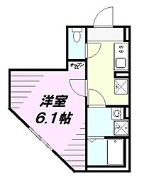JR中央線 西八王子駅 徒歩11分の賃貸アパート 3階1Kの間取り