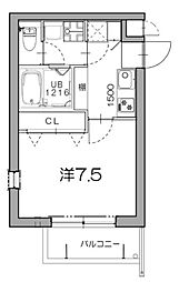 ネストル 1階1Kの間取り
