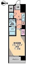 クレアーレ 2階1Kの間取り