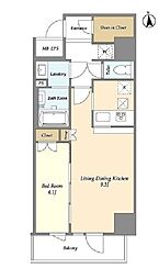 ラ・ドゥセール東神田 6階1LDKの間取り