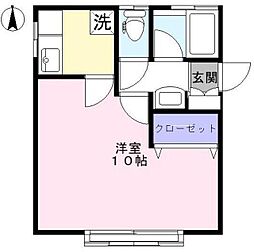 イナリハイツ 1Kの間取図画像