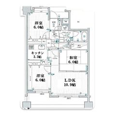 日神パレステージ西門公園通り 3LDKの間取図画像