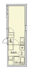 プティレスト南常盤台 1階ワンルームの間取り