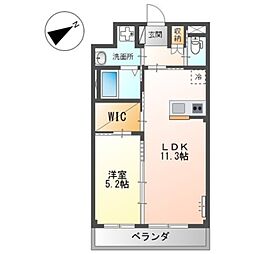 エバーリンク 2階1LDKの間取り