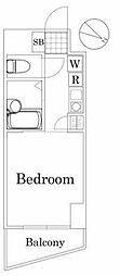 プレール学芸大学弐番館 1Kの間取図画像