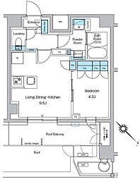プレディアコート西葛西 5階1LDKの間取り