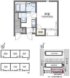 レオネクストエステシティ3 1Kの間取図画像