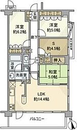 サンクレイドル日野 3SLDKの間取図画像