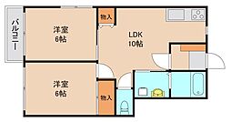 ベルガーデン八千代緑が丘 1階2LDKの間取り