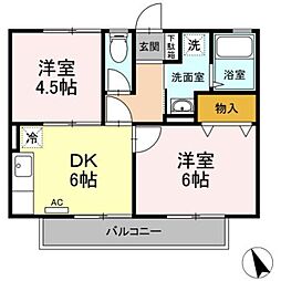 ダイナスティ 2DKの間取図画像