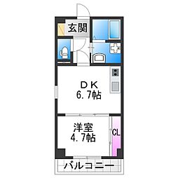 GARDENIA天王寺南 1LDKの間取図画像