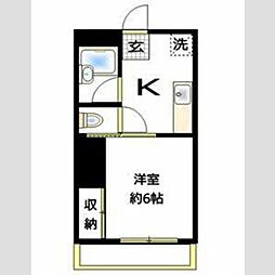 トーシンハイツ堀江 1Kの間取図画像