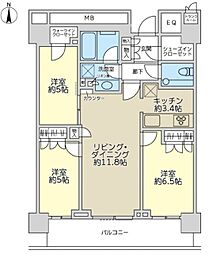 ザ・パークハウス晴海タワーズ クロノレジデンス 33階3LDKの間取り