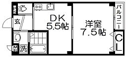 グレートヒルズ 1DKの間取図画像