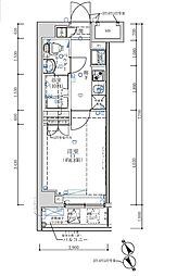 京急本線 京急鶴見駅 徒歩13分の賃貸マンション 3階1Kの間取り