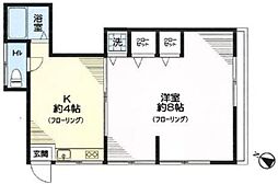 樫山荘 1階1Kの間取り