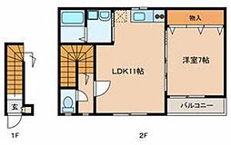 セピアコート 1LDKの間取図画像
