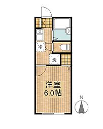 サニーヒル 1Kの間取図画像