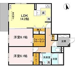 FIELD COURT 2LDKの間取図画像