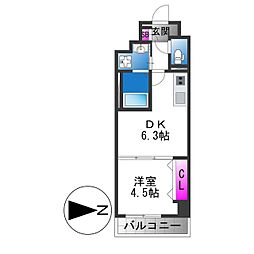 クローバー・レジデンス城東放出 1DKの間取図画像