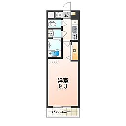おおさか東線 JR淡路駅 徒歩14分の賃貸マンション 2階1Kの間取り