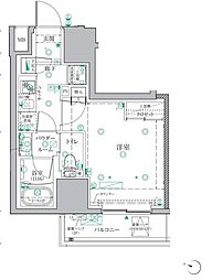 都営三田線 板橋区役所前駅 徒歩10分の賃貸マンション 4階1Kの間取り