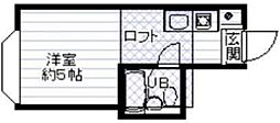 ハイムベイス 2階ワンルームの間取り