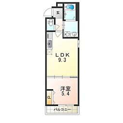 阪急今津線 今津駅 徒歩8分の賃貸アパート 1階1LDKの間取り