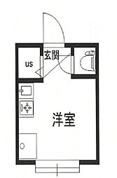 アーバンプレイス明大前 2階ワンルームの間取り