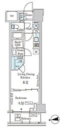 PARKAXIS三番町 1LDKの間取図画像