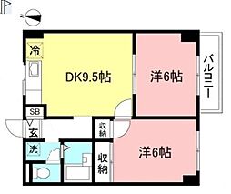 エステートピアLEMON 2DKの間取図画像