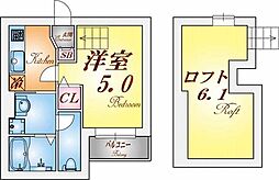 ラネージュ五色山 1Kの間取図画像