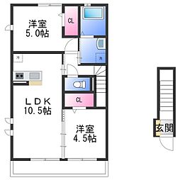 ココ・マルシェ 2LDKの間取図画像