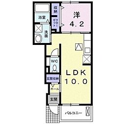 プランドール 1LDKの間取図画像