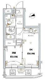 アクサス等々力 4階1DKの間取り