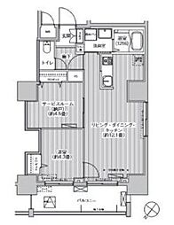グランデュール富士 1SLDKの間取図画像